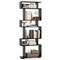 6-Tier Modern Wooden Bookshelf with Geometric S-Shape Design Bedroom or Living Room